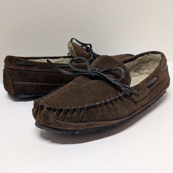 Minnetonka Casey Moccasin Slippers in Chocolate main image 12